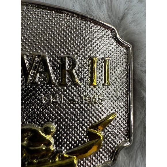 WWII Commemorative Belt Buckle 24K Gold Plated 1992 D.H.I. Limited Edition - Picture 2 of 7